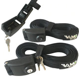 Vamo Let's Go KEYED LOCKING TIE DOWN STRAPS WITH INTERWOVEN BRAIDED STEEL CABLES